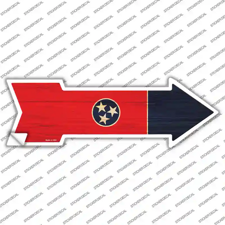 Tennessee State Flag Novelty Arrow Sticker Decal