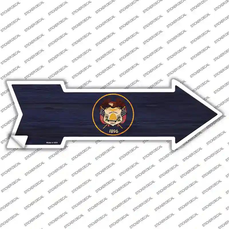 Utah State Flag Novelty Arrow Sticker Decal