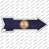 Virginia State Flag Novelty Arrow Sticker Decal