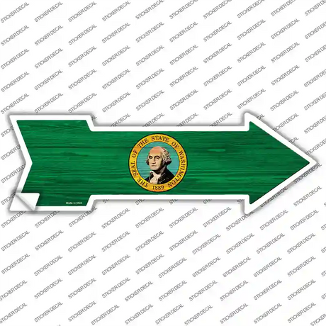 Washington State Flag Novelty Arrow Sticker Decal