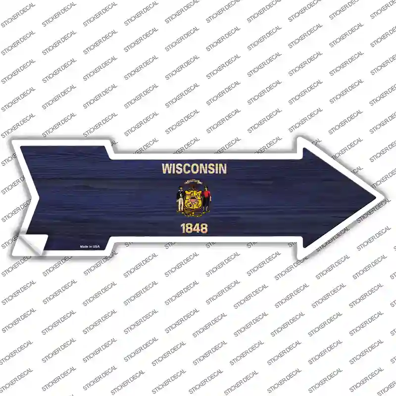 Wisconsin State Flag Novelty Arrow Sticker Decal