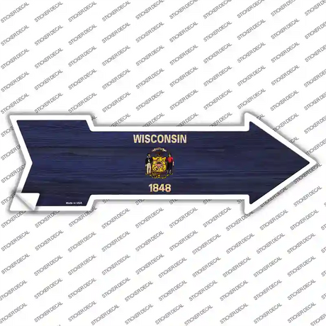 Wisconsin State Flag Novelty Arrow Sticker Decal
