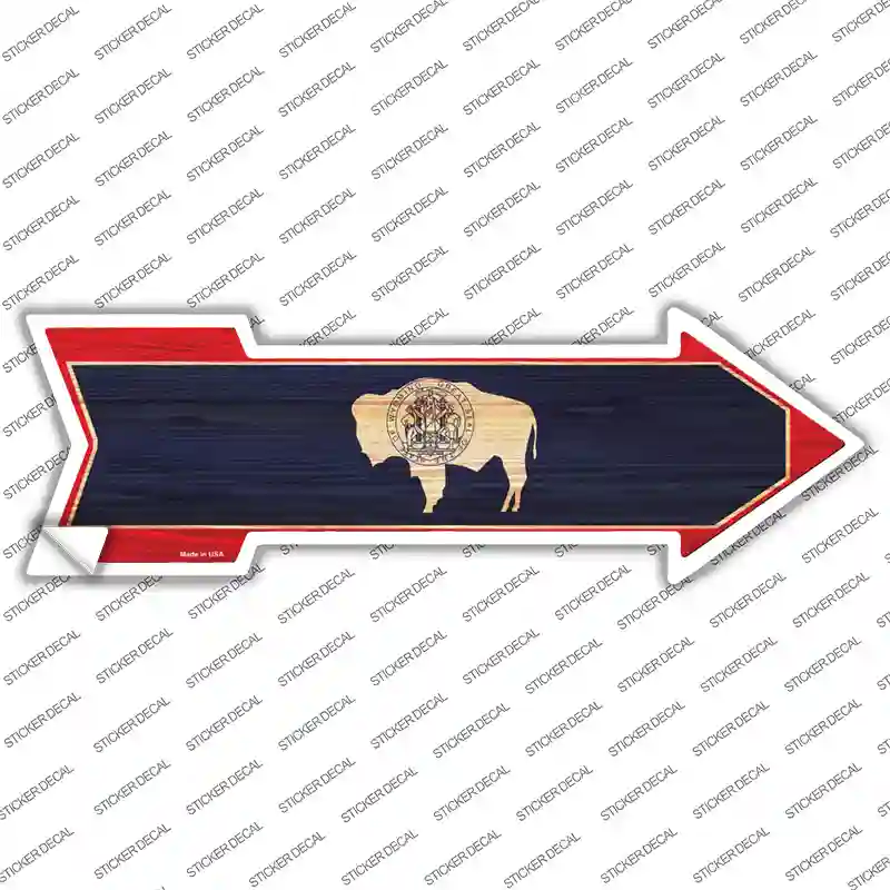 Wyoming State Flag Novelty Arrow Sticker Decal