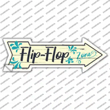 Blue Flip Flop Zone Novelty Arrow Sticker Decal