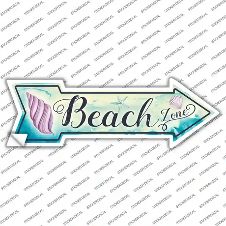 Beach Zone Novelty Arrow Sticker Decal