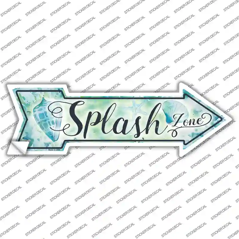 Splash Zone Novelty Arrow Sticker Decal