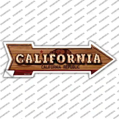 California Bulb Lettering Novelty Arrow Sticker Decal