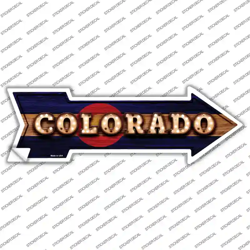 Colorado Bulb Lettering Novelty Arrow Sticker Decal