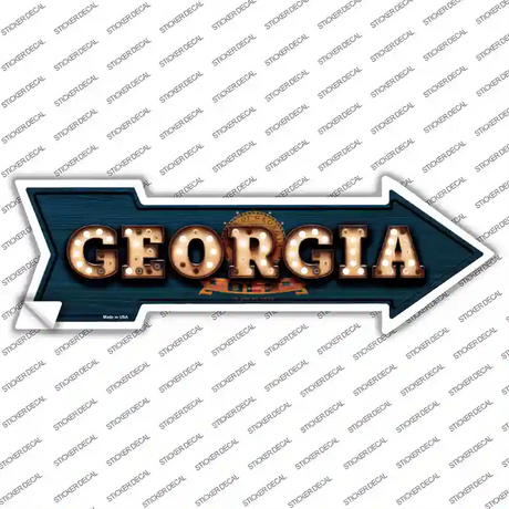 Georgia Bulb Lettering Novelty Arrow Sticker Decal