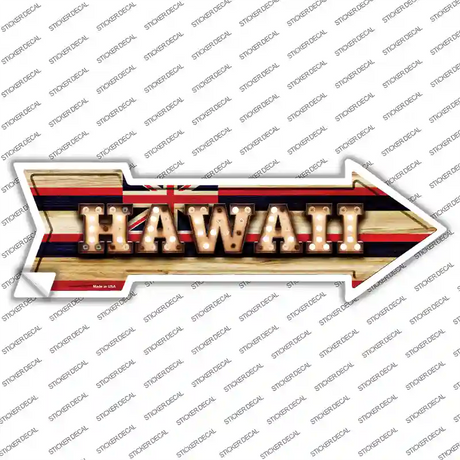 Hawaii Bulb Lettering Novelty Arrow Sticker Decal