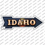 Idaho Bulb Lettering Novelty Arrow Sticker Decal