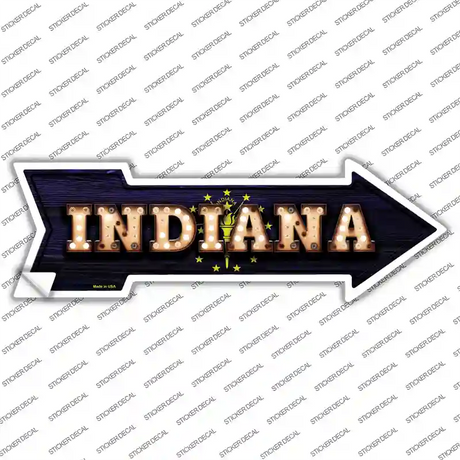 Indiana Bulb Lettering Novelty Arrow Sticker Decal