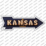 Kansas Bulb Lettering Novelty Arrow Sticker Decal