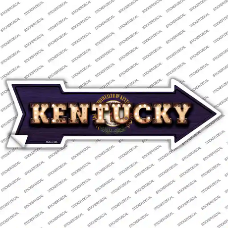 Kentucky Bulb Lettering Novelty Arrow Sticker Decal