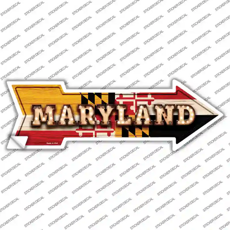 Maryland Bulb Lettering Novelty Arrow Sticker Decal
