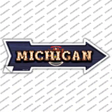Michigan Bulb Lettering Novelty Arrow Sticker Decal