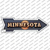 Minnesota Bulb Lettering Novelty Arrow Sticker Decal