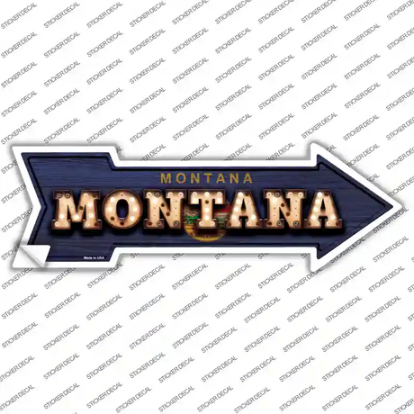 Montana Bulb Lettering Novelty Arrow Sticker Decal