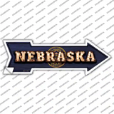 Nebraska Bulb Lettering Novelty Arrow Sticker Decal