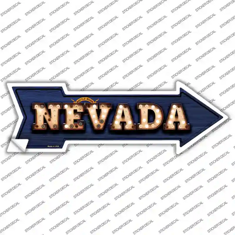 Nevada Bulb Lettering Novelty Arrow Sticker Decal