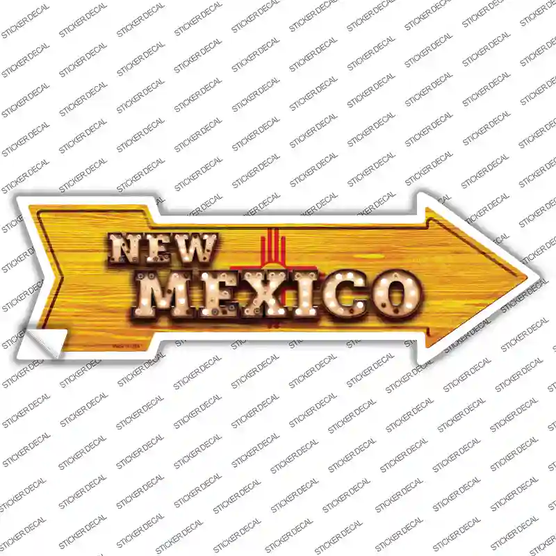 New Mexico Bulb Lettering Novelty Arrow Sticker Decal