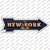 New York Bulb Lettering Novelty Arrow Sticker Decal