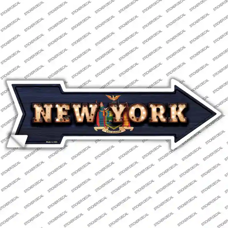 New York Bulb Lettering Novelty Arrow Sticker Decal