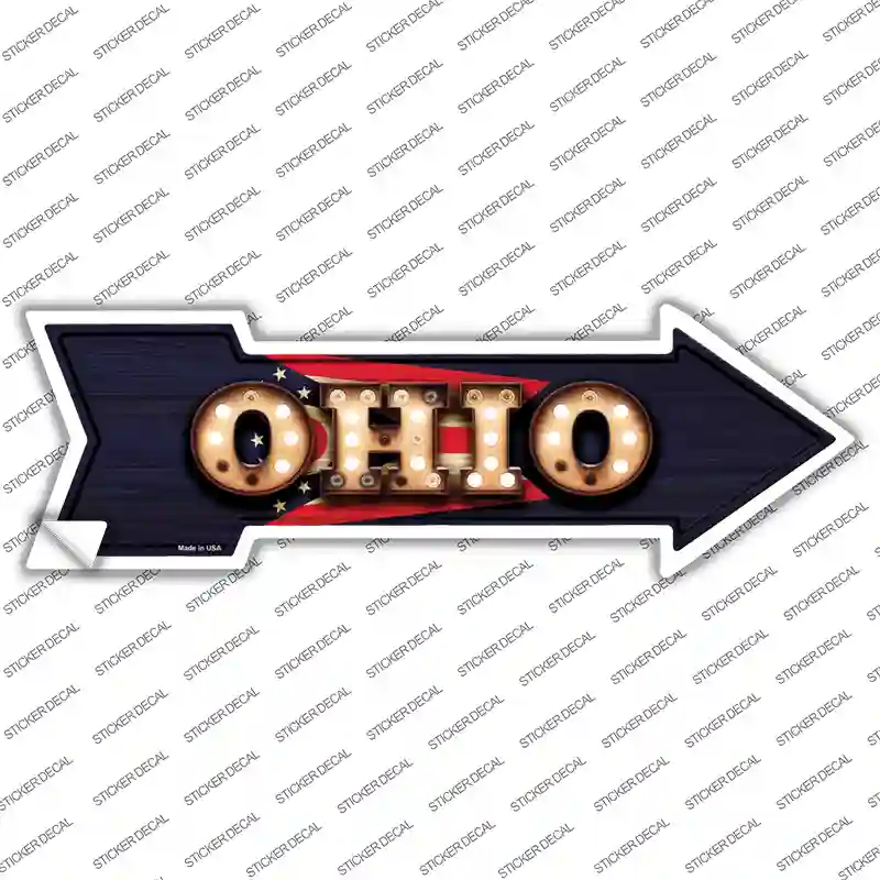 Ohio Bulb Lettering Novelty Arrow Sticker Decal