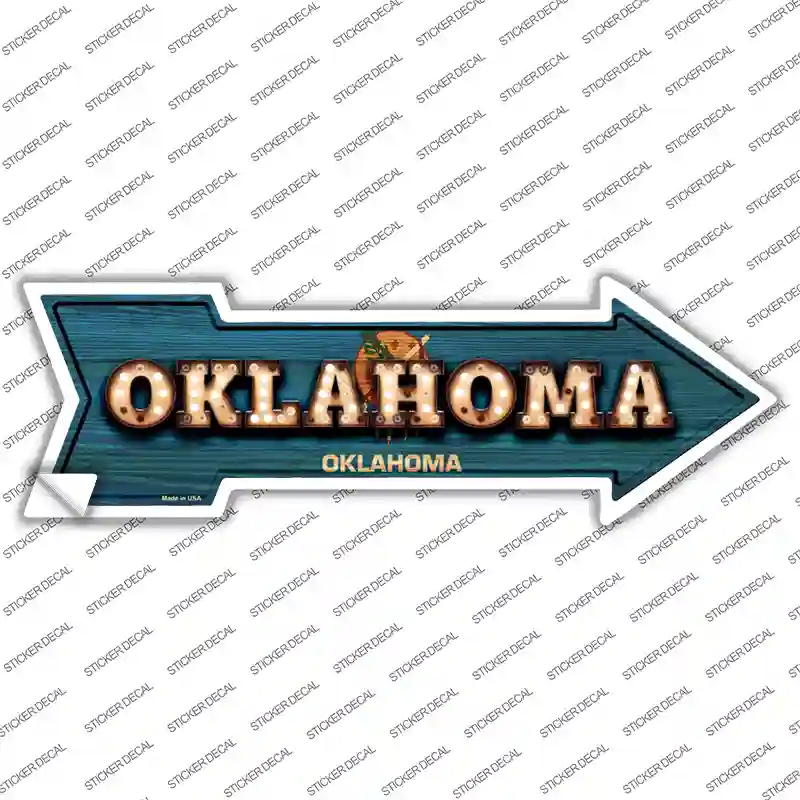 Oklahoma Bulb Lettering Novelty Arrow Sticker Decal