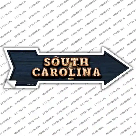 South Carolina Bulb Lettering Novelty Arrow Sticker Decal