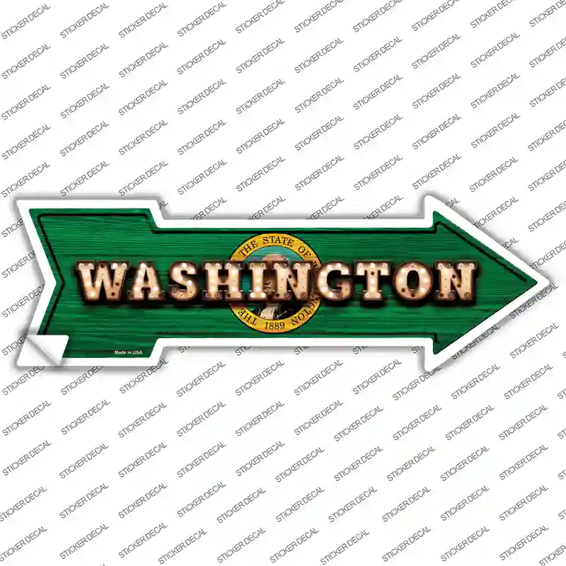 Washington Bulb Lettering Novelty Arrow Sticker Decal