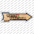 West Virginia Bulb Lettering Novelty Arrow Sticker Decal