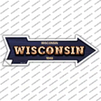 Wisconsin Bulb Lettering Novelty Arrow Sticker Decal
