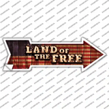 Land of the Free Bulb Letters Novelty Arrow Sticker Decal