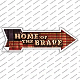 Home of the Brave Bulb Letters Novelty Arrow Sticker Decal