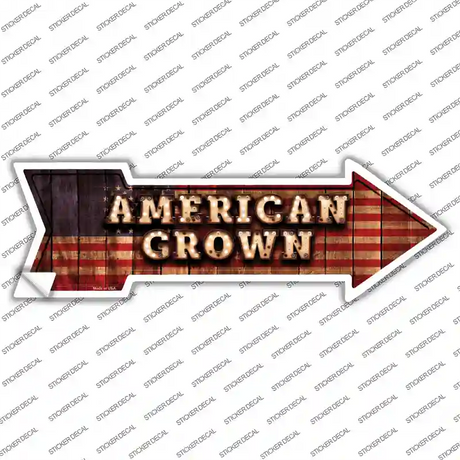 American Grown Bulb Letters Novelty Arrow Sticker Decal