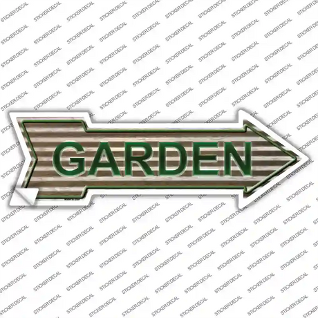 Garden On Corrugated Effect Novelty Arrow Sticker Decal