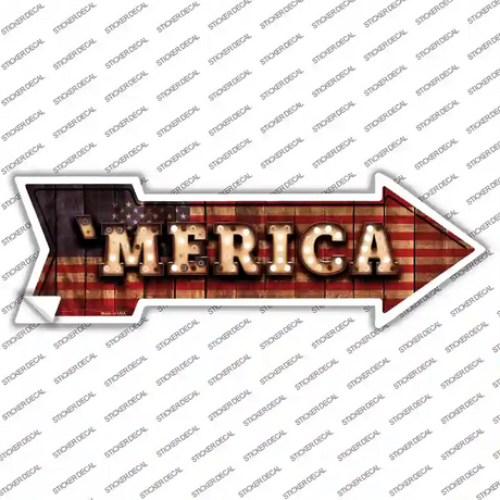 Merica Bulb Lettering Novelty Arrow Sticker Decal