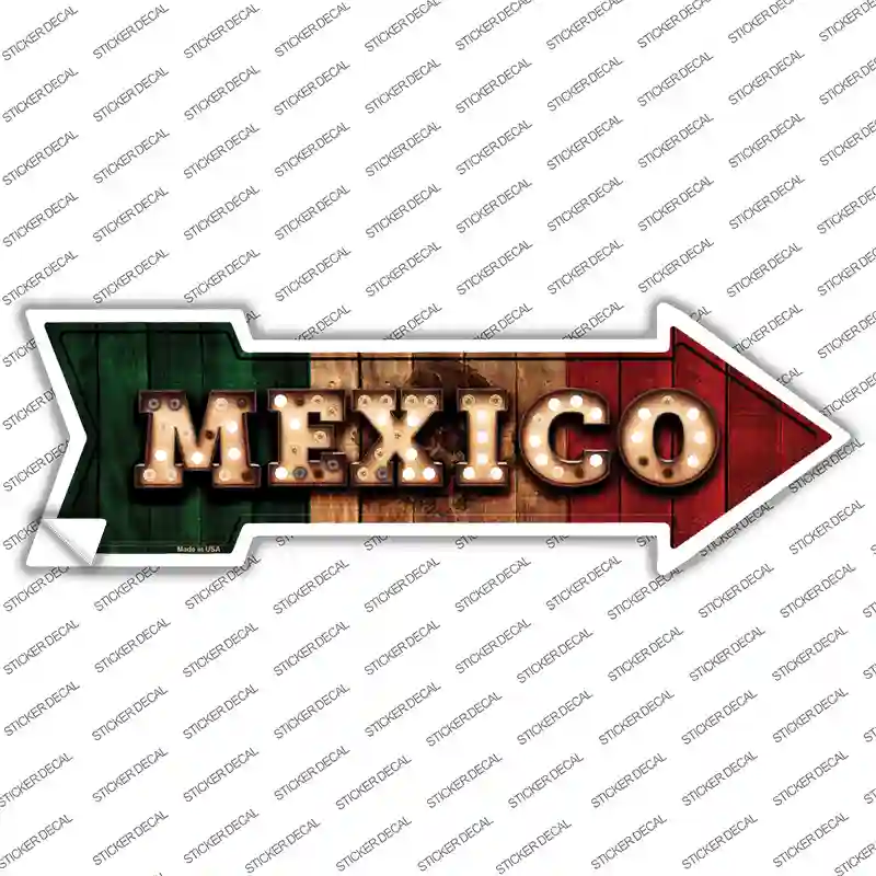 Mexico Bulb Lettering Novelty Arrow Sticker Decal
