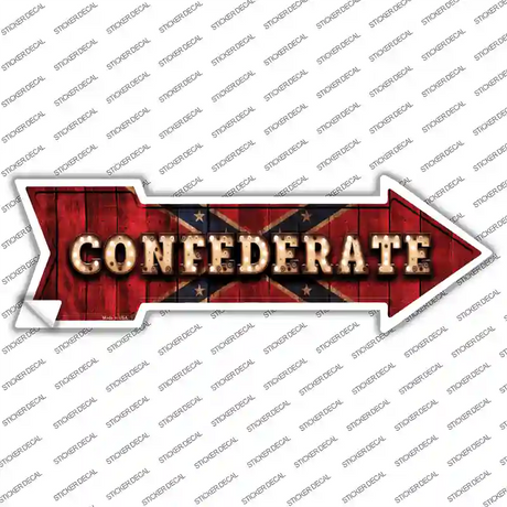 Confederate Bulb Lettering Novelty Arrow Sticker Decal