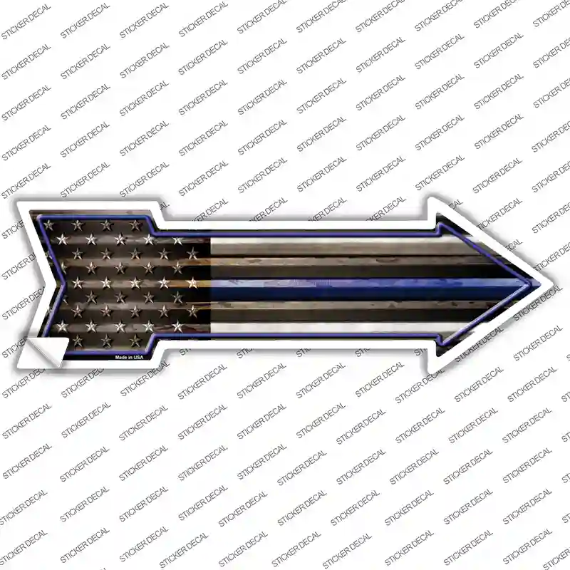 American Flag Thin Blue Line Novelty Arrow Sticker Decal