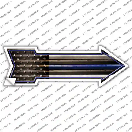 American Flag Thin Blue Line Novelty Arrow Sticker Decal