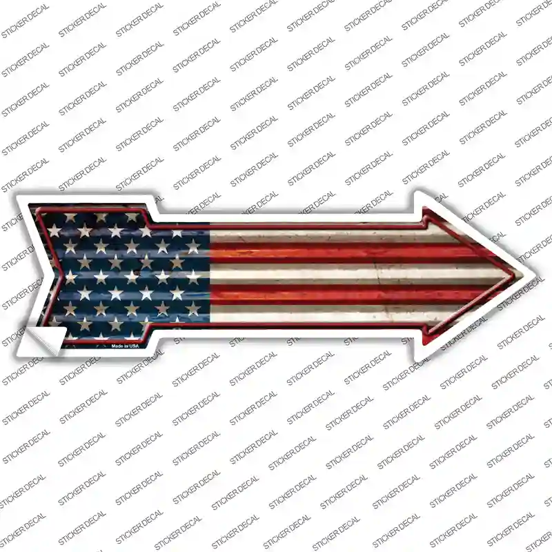 American Flag Corrugated Novelty Arrow Sticker Decal