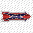 Confederate Flag Corrugated Novelty Arrow Sticker Decal