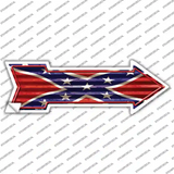 Confederate Flag Corrugated Novelty Arrow Sticker Decal