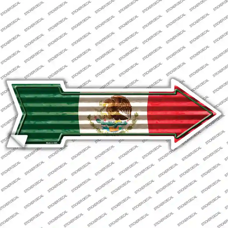 Mexico Flag Corrugated Novelty Arrow Sticker Decal
