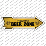 Welcome Beer Zone Novelty Arrow Sticker Decal