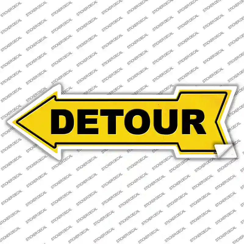Detour to the Left Novelty Arrow Sticker Decal