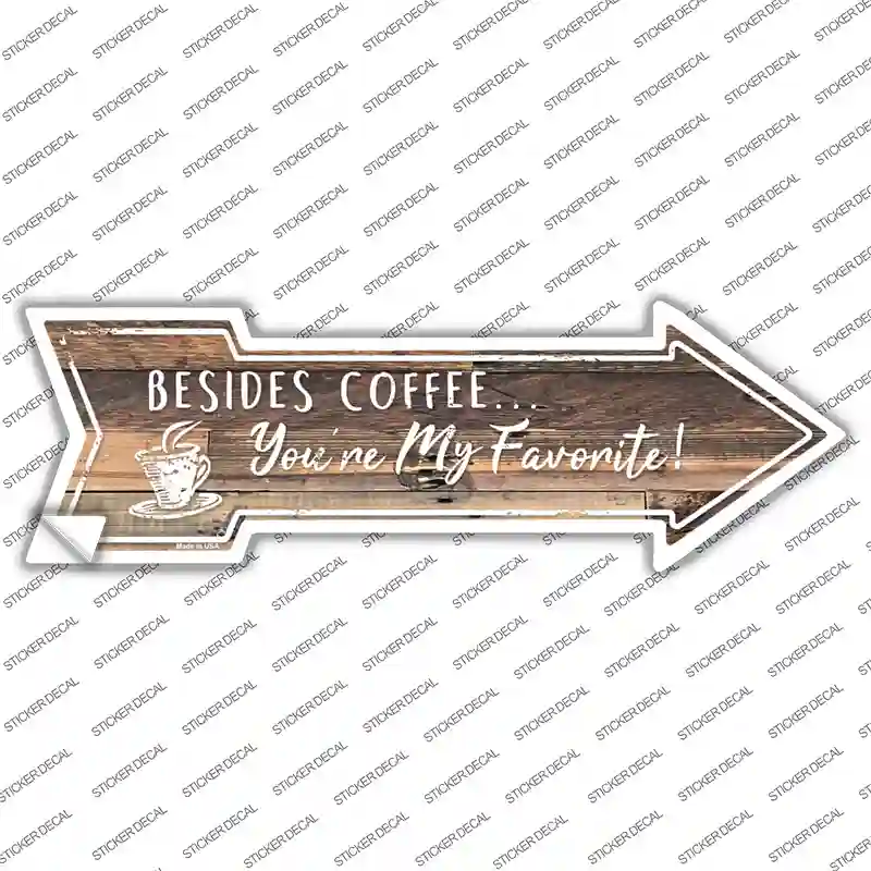 Beside Coffee Novelty Arrow Sticker Decal