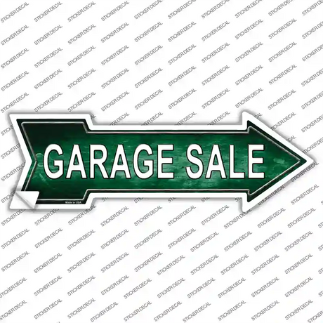 Garage Sale Right Novelty Arrow Sticker Decal